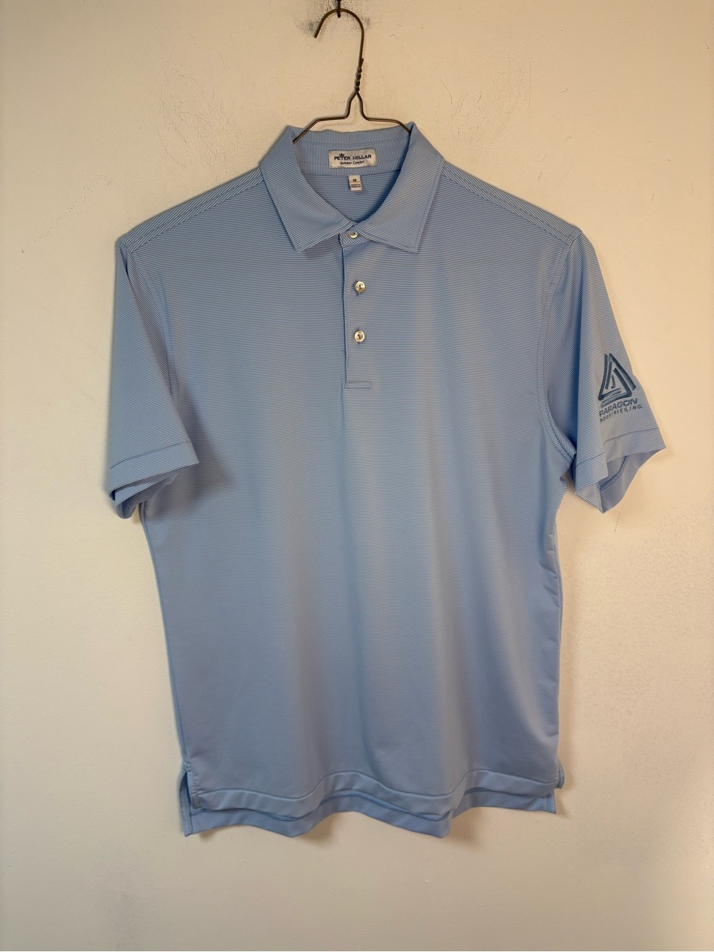 Peter Millar Summer Comfort Light Blue Men's Performance Polo Golf Medium